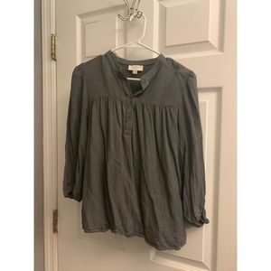 Loft Outlet Gray Buttoned Blouse